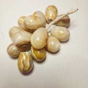 VTG Marble Onyx Alabaster Grapes Bunch Mid Century Modern Home Decor Stone Art